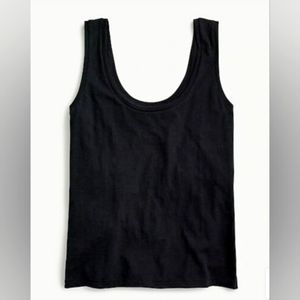NWT 3X J.Crew Vintage Cotton Scoopneck Tank Black